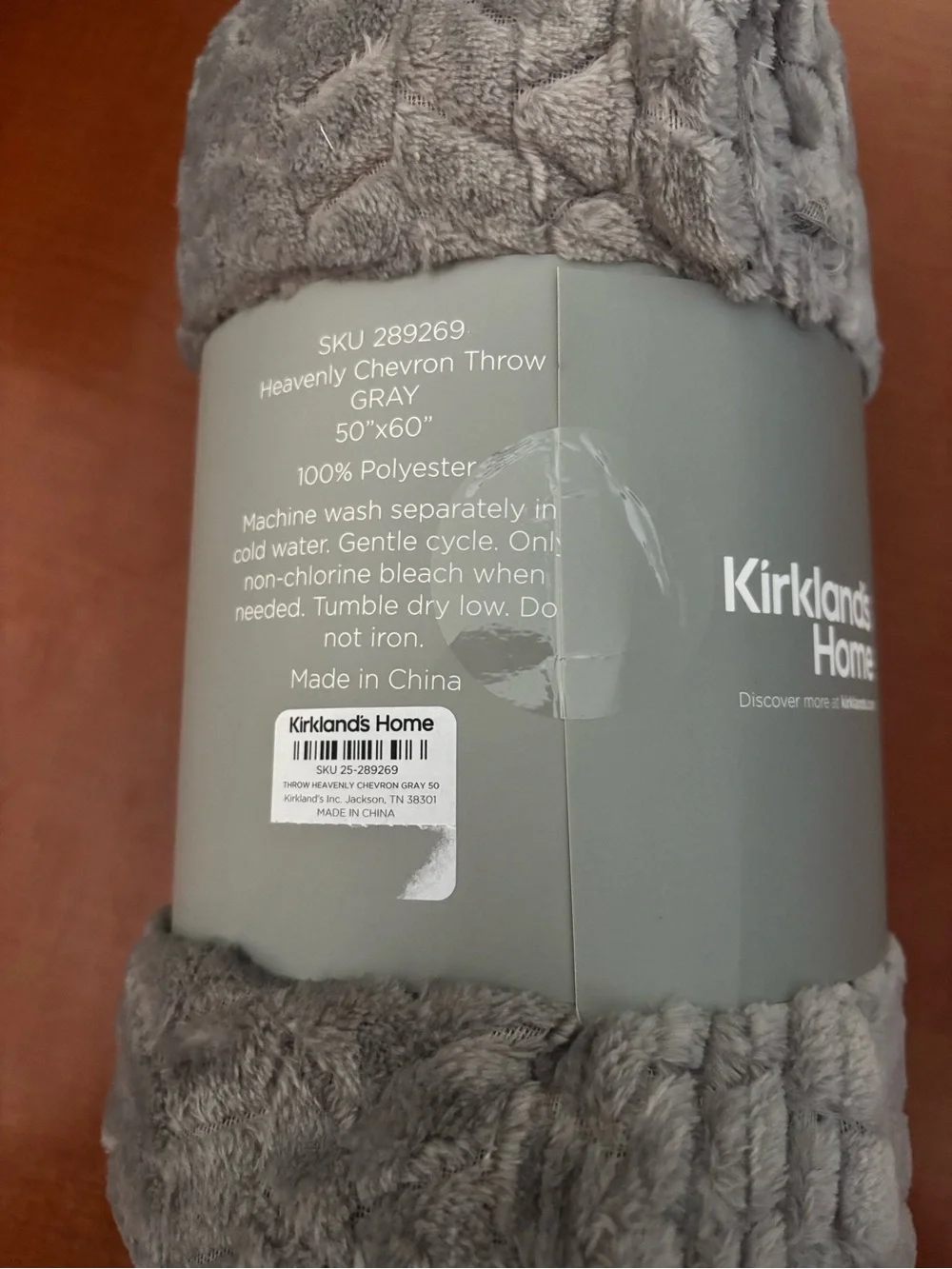 Kirkland's Home Plush Chevron Throw - Gray
